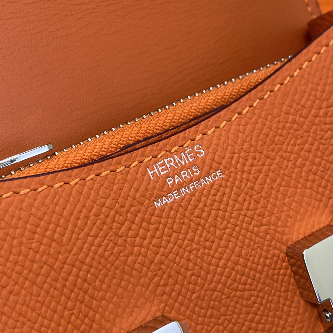 Hermes Constance Slim Wallet Belt Bag In Feu Orange Epsom Leather